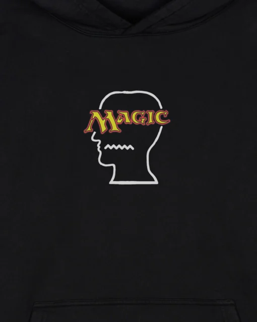 BRAIN DEAD X MAGIC THE GATHERING LOGO LOCKUP HOODIE - BLACK