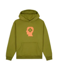 BRAIN DEAD X RAPHA LOGO LOCK HOODED SWEATSHIRT - MOSS