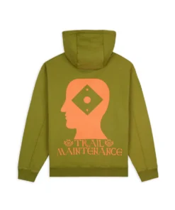 BRAIN DEAD X RAPHA LOGO LOCK HOODED SWEATSHIRT - MOSS