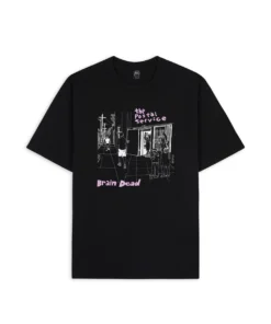 BRAIN DEAD X THE POSTAL SERVICE T-SHIRT - BLACK