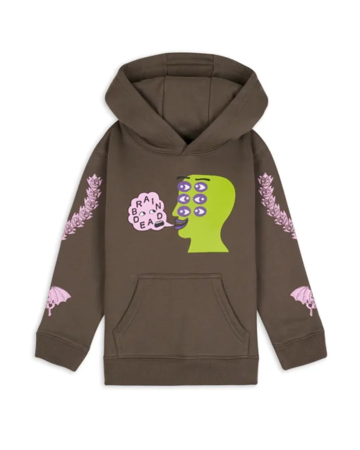 EYE SEE YOU KIDS HOODED SWEATSHIRT - OLIVE