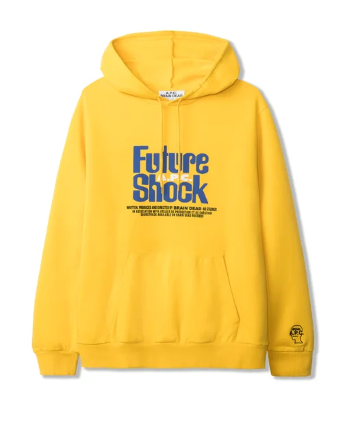 MEN'S SPACY LONG SLEEVE HOODED SWEATSHIRT A.P.C. X BRAIN DEAD - YELLOW