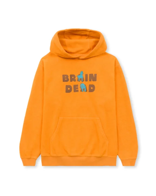 ODD FRIENDS REVERSE FLEECE HOODIE - TANGERINE