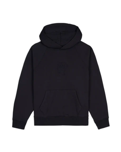 PIGMENT WASH LOGO HEAD RAGLAN HOODIE - BLACK