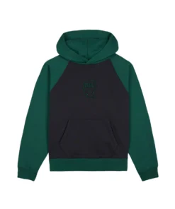 PIGMENT WASH LOGO HEAD RAGLAN HOODIE - NAVY_GREEN