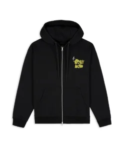 STONED HEAD ZIP HOODED SWEATSHIRT - BLACK