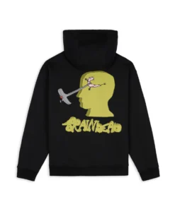 STONED HEAD ZIP HOODED SWEATSHIRT - BLACK